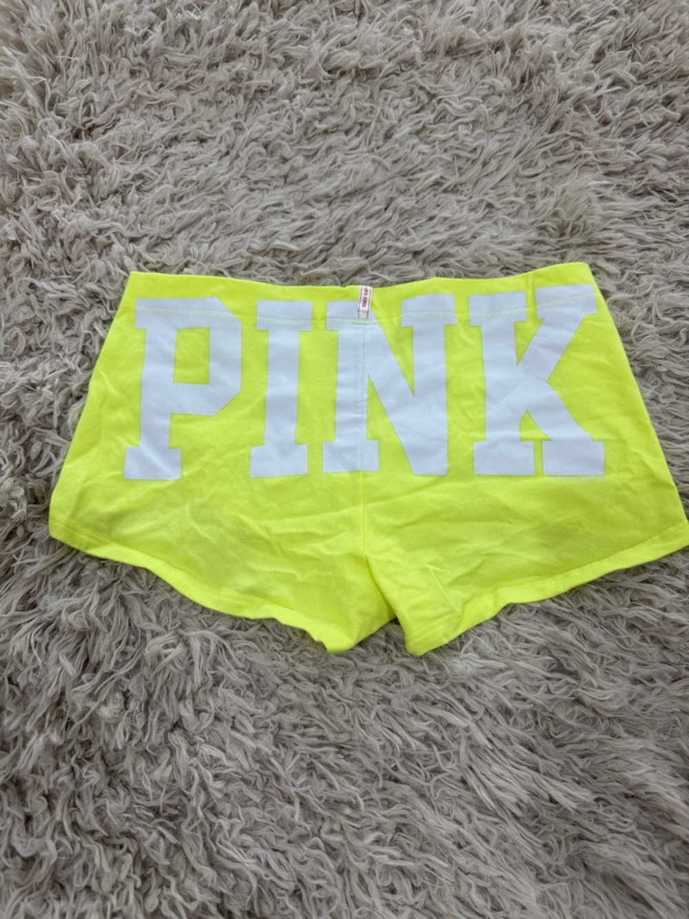 NWT VTG Rare Victoria's Secret PINK Neon Yellow Low Rise Boyshort Extra Small